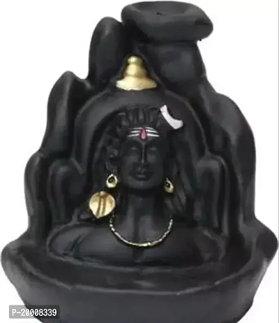Present Lord Shiva Adiyogi Shiva Backflow Smoke Fountain Incense Holder Burner With 51 Smoke Backflow Scented Cone Incenses For Car Dashboard, Temple, Shivratri Saawan Pooja Directly From Haridwar Shi-thumb2