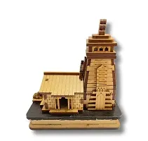 Hand Carved Miniature Kedarnath Temple, Small Brown Kedarnath ji Temple (L-9cm, B-5cm, H-8cm) For Temple, Car Dashboard, Gifting-thumb2