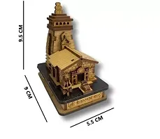 Hand Carved Miniature Kedarnath Temple, Small Brown Kedarnath ji Temple (L-9cm, B-5cm, H-8cm) For Temple, Car Dashboard, Gifting-thumb3