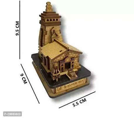 Hand Carved Miniature Kedarnath Temple, Small Brown Kedarnath ji Temple (L-9cm, B-5cm, H-8cm) For Temple, Car Dashboard, Gifting-thumb4