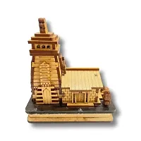 Hand Carved Miniature Kedarnath Temple, Small Brown Kedarnath ji Temple (L-9cm, B-5cm, H-8cm) For Temple, Car Dashboard, Gifting-thumb1