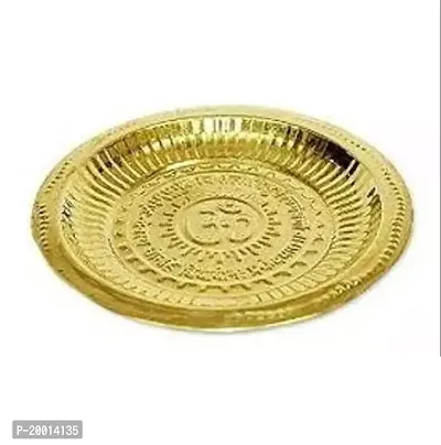 Om Brass Pooja Thali / Puja Plate ( 7 inch )-thumb2