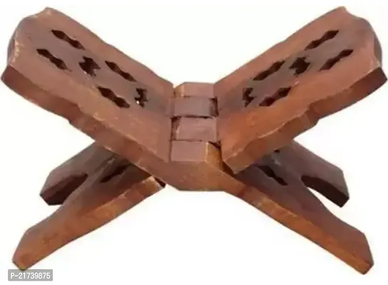 Wooden Brown Rehal  (Width (Open) = 27 cm : Height (Open) = 16 cm)