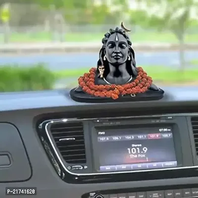 Adiyogi Lord shiva idols in Spiritual  Festive Decor table decoration items Decorative Showpiece - 12 cm  (Resin, Black)-thumb0