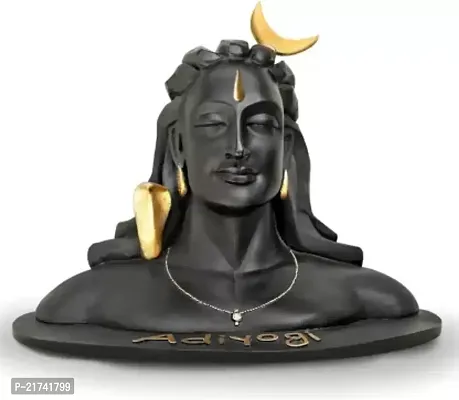 Adiyogi Shiva God Idols Statue for car dashboard Decorative Showpiece - 12 cm  (Resin, Black)-thumb2