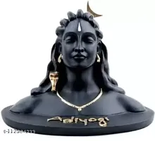 Adiyogi shiva Adiyogi shiv ji Decorative Showpiece - 15 cm  (Polyresin, Black)-thumb1