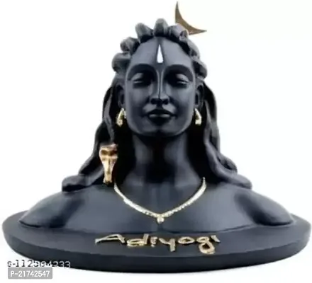 Adiyogi shiva Adiyogi shiv ji Decorative Showpiece - 15 cm  (Polyresin, Black)-thumb2