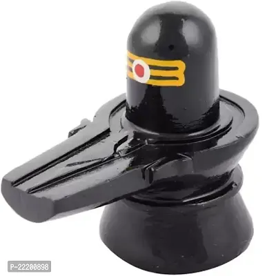 13 cm Religious Idol  Figurine Shivling  (Stone, Black)-thumb0