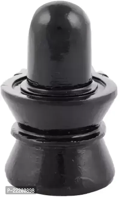 13 cm Religious Idol  Figurine Shivling  (Stone, Black)-thumb2