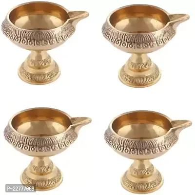 Special Combo Pack Of 4 Brass Diwali Kuber Pedi (No1 Small Size)for Puja Brass (Pack of 4) Table Diya  (Height: 2.16 inch)-thumb0