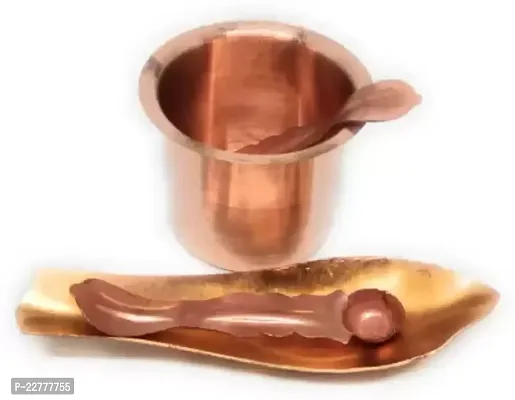 Anchmani and Panchpatra Combo Set for Puja Copper  (Brown)-thumb0