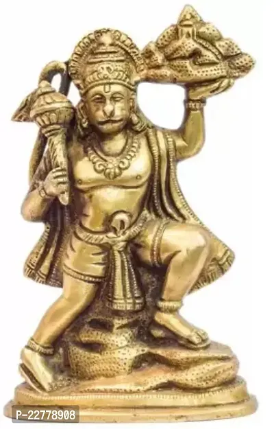 200 G METAL PARWAT HANUMAN JI  Decorative Showpiece - 10 cm  (Brass, Gold)