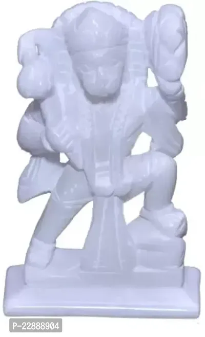 Hanuman Murti Decorative Showpiece - 13 cm  (Marble, White)