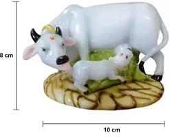 Cow With Calf Decorative Showpiece Decorative Showpiece - 12 cm  Polyresin White-thumb1