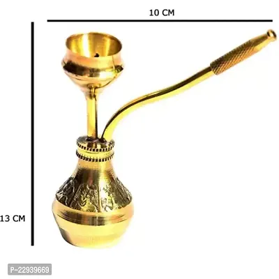 HUKKA Decorative Showpiece - 10 cm  (Brass, Gold)-thumb2