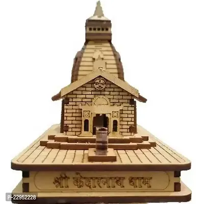 Kedarnath temple Decorative Showpiece - 11 cm  (Wood, Brown)