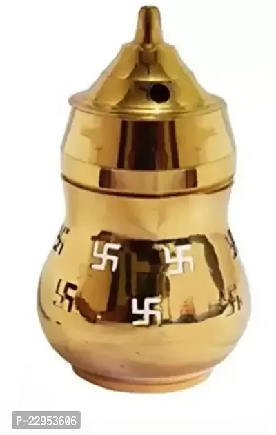 Camphor Diya Lamp Aroma Incense Burner Oil Diffuser Brass Table Diya  (Height: 5 inch)