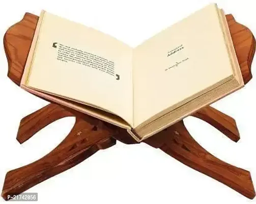Wooden Rehal Holy Book Stand 15 Inch Wooden Blue Book Rest  (Width (Open) = 15 cm : Height (Open) = 10 cm)-thumb0