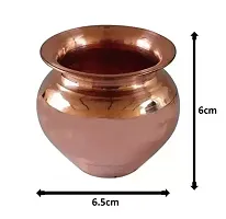 Copper (2 No Regular Size) Kalash Lota with Brass (No 1) Small Size Black Shiva Ling Lingam Shivling Statue for Puja Purpose-thumb2