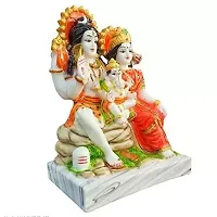 Marble Dust Lord Shiv Parivar | Mahadev Family Idol 5.5 Inches Multicolor-thumb2