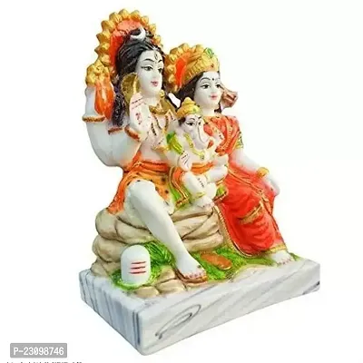 Marble Dust Lord Shiv Parivar | Mahadev Family Idol 5.5 Inches Multicolor-thumb3