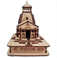 Kedarnath Temple, Brown Kedarnath ji Temple Decorative Showpiece Pine Wood Beautiful Work Kedarnath ji Temple showpiece.-thumb1