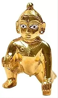 Metal Laddu Gopal Swing Palana Krishna Jhula , Golden , Product Dimension Ideal for Pooja Worship Place and Home Decor-thumb1