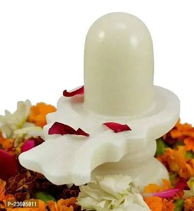 White Stone Shivling Idol || Marble Shivlingam Statue for Shivratri Saawan Pooja