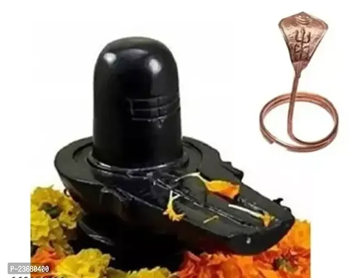 Shivling With Copper Nag For Pooja Lord Shiv Lingam Idol For Home Temple Pooja