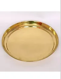 Brass Traditional Utensil Designer Thali/Plate 6 Inch-thumb1