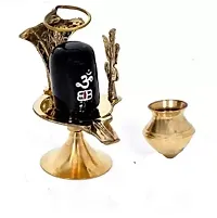 SHIVLING-LOTA Decorative Showpiece - 5 cm  (Brass, Gold, Black)-thumb1