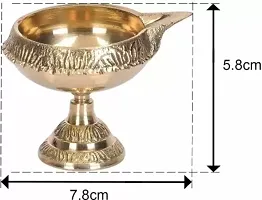 Kuber Diya Deepam Akhand Diya on Stand for Pooja and Diwali Festival Brass Table Diya  (Height: 2 inch)-thumb1