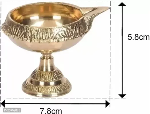 Kuber Diya Deepam Akhand Diya on Stand for Pooja and Diwali Festival Brass Table Diya  (Height: 2 inch)-thumb2