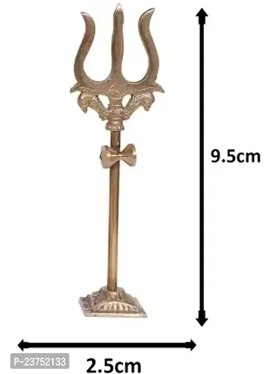 1 pcs Kapoor/camphor Diffuser Brass Diya, 1 Pcs Trishul,trident Damru with Stand Statue-thumb3