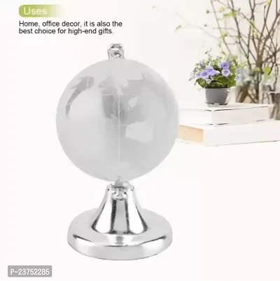 Earth Globe World Map Crystal Glass Clear Stand Desk Decoration Gifts Decorative Showpiece - 6.5 cm  (Crystal, Metal, Clear)-thumb3