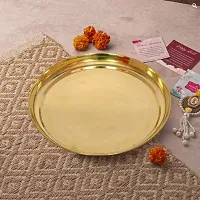 Brass Puja Thali/Pure Brass Pooja Plate (Size-6 Inch)-thumb1