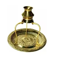 brass plate with shivling stand and trishul Puja Articles-thumb3