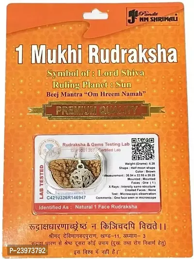 1 Mukhi Rudraksha Original  Certified Indonesian Ek Mukha One Face Rudraksh with Lab Certificate Wood Pendant