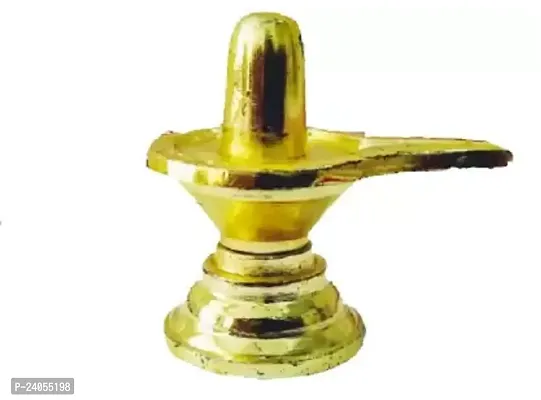 Shivling Decorative Showpiece - 6 cm  (Brass, Gold)