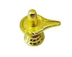 Shivling Decorative Showpiece - 6 cm  (Brass, Gold)-thumb1