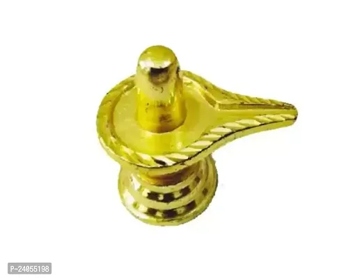 Shivling Decorative Showpiece - 6 cm  (Brass, Gold)-thumb2