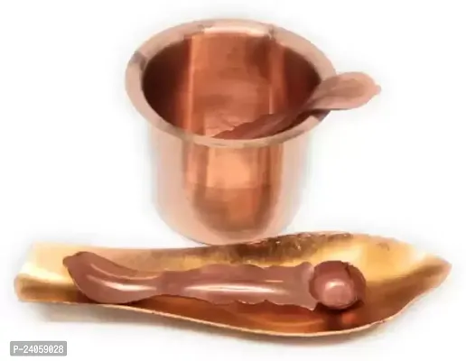 Anchmani and Panchpatra Combo Set for Puja Copper  (Brown)-thumb0