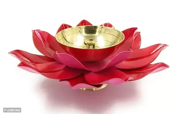 Lotus shape oil lamp with enamel can be used as a home decor-thumb0