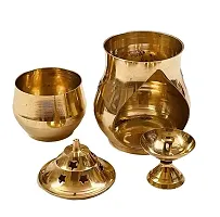 Brass Camphor Diya Diffuser (Gold) for Diwali Pooja Deepak Decoration-thumb1