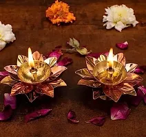 Brass Akhand Diya Deepak for Diwali Pooja, Gifting - Set of 4-thumb1