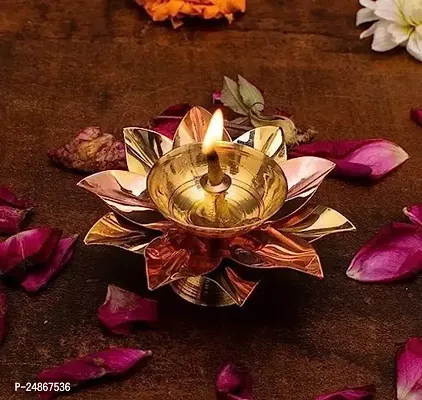 Brass Akhand Diya Deepak for Diwali Pooja, Gifting - Set of 4-thumb3