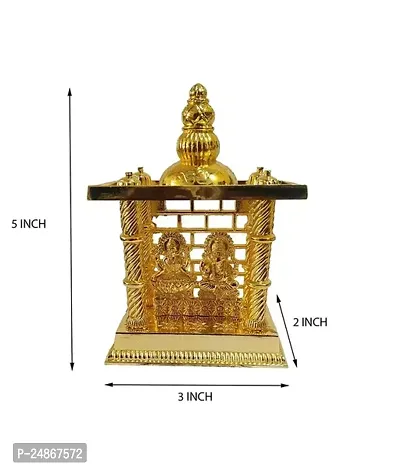 Metal Religious God Laxmi Ganesh Ji Idol, Statue for Home/Office/Car Dashboard-thumb2