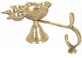 Brass Panch Aarti Lamp || Pancharti Diya Oil Lamp || Panch aarti Jyoti-thumb1