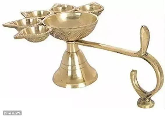 Brass Panch Aarti Lamp || Pancharti Diya Oil Lamp || Panch aarti Jyoti-thumb2