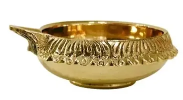 Small Brass Diya for Puja Oil Lamp, Kuber Diya-thumb1